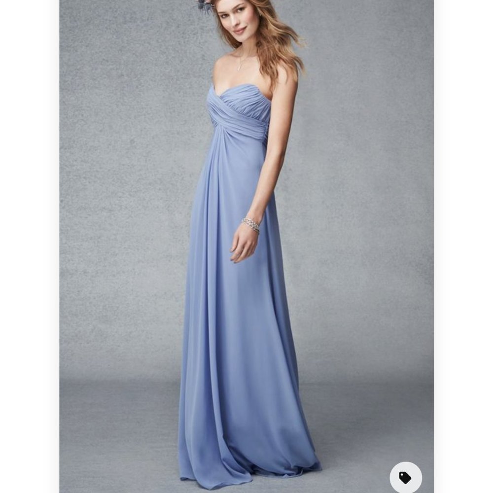 Monique Lhuillier Silk Chiffon Dress - Sky Blue